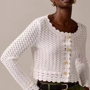 J crew Crochet cropped cardigan sweater